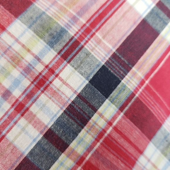 OCI Red Multicolored Spagetti Strap Cotton Cropped Shirt Sz M - Picture 7 of 9